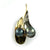 Black Pearl Two Tone concave leaf design pendant