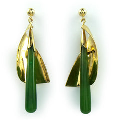 Greenstone Sail Design Pendant Earrings