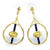Glass & Gold Bead Hoops earrings