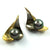 Black Pearl leaf earrings