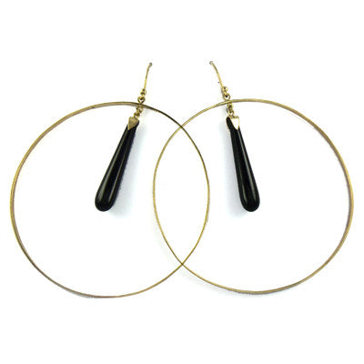 Onyx Giant Hoop Earrings