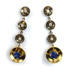 Sapphire & Diamond Pendant Earrings